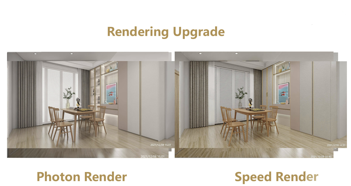 KD20 photon render compared with speed render
