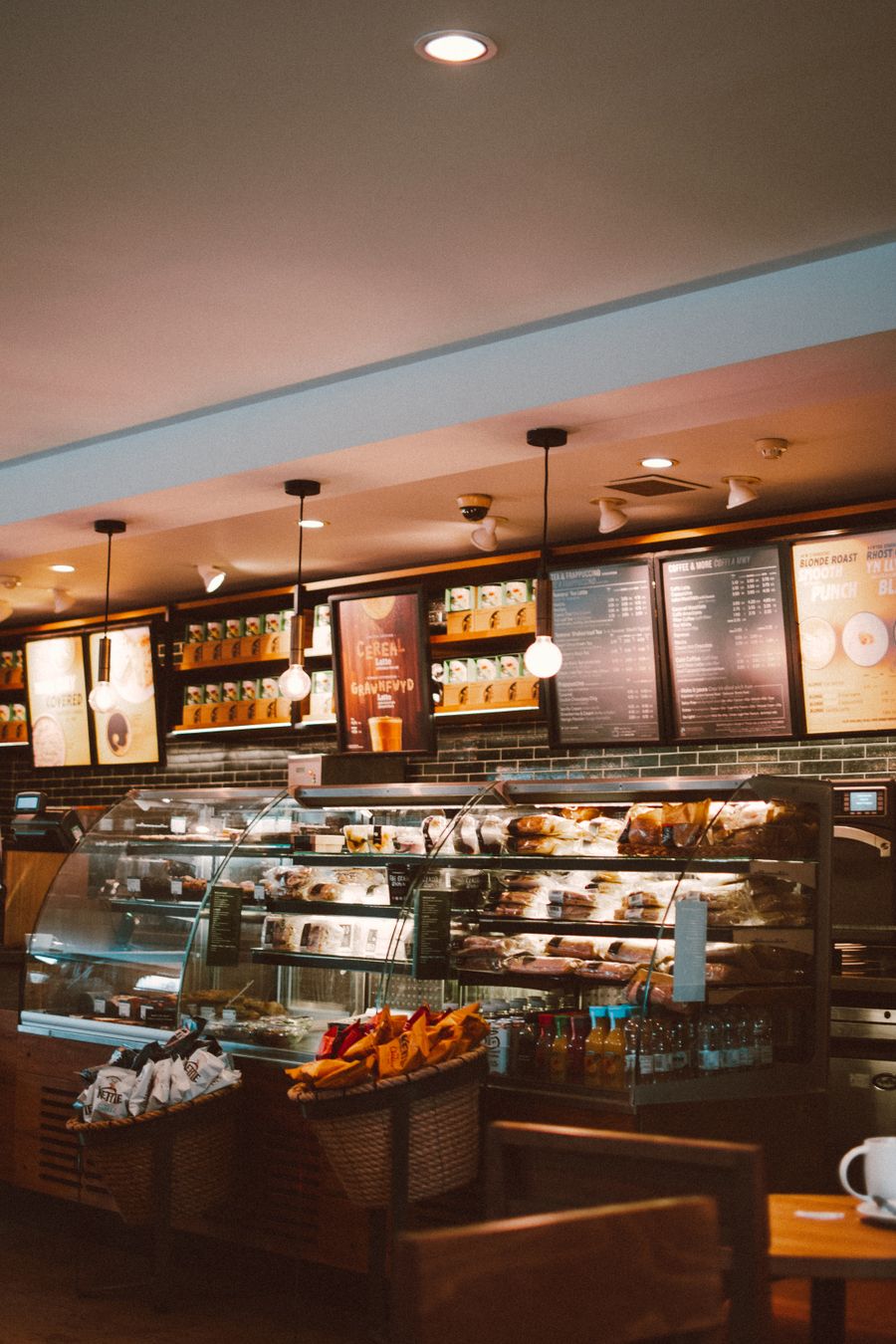 Warm cafe interior
